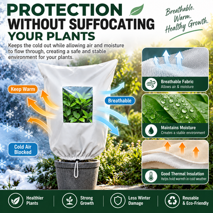 🌿 WINTER GARDEN ESSENTIAL | Plant Frost Protection Cover – Breathable Reusable Cover for Shrubs, Pots & Young Trees1