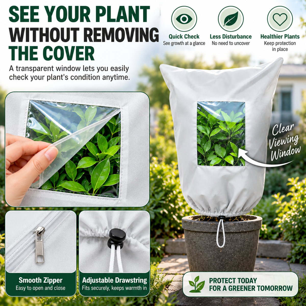 🌿 WINTER GARDEN ESSENTIAL | Plant Frost Protection Cover – Breathable Reusable Cover for Shrubs, Pots & Young Trees1