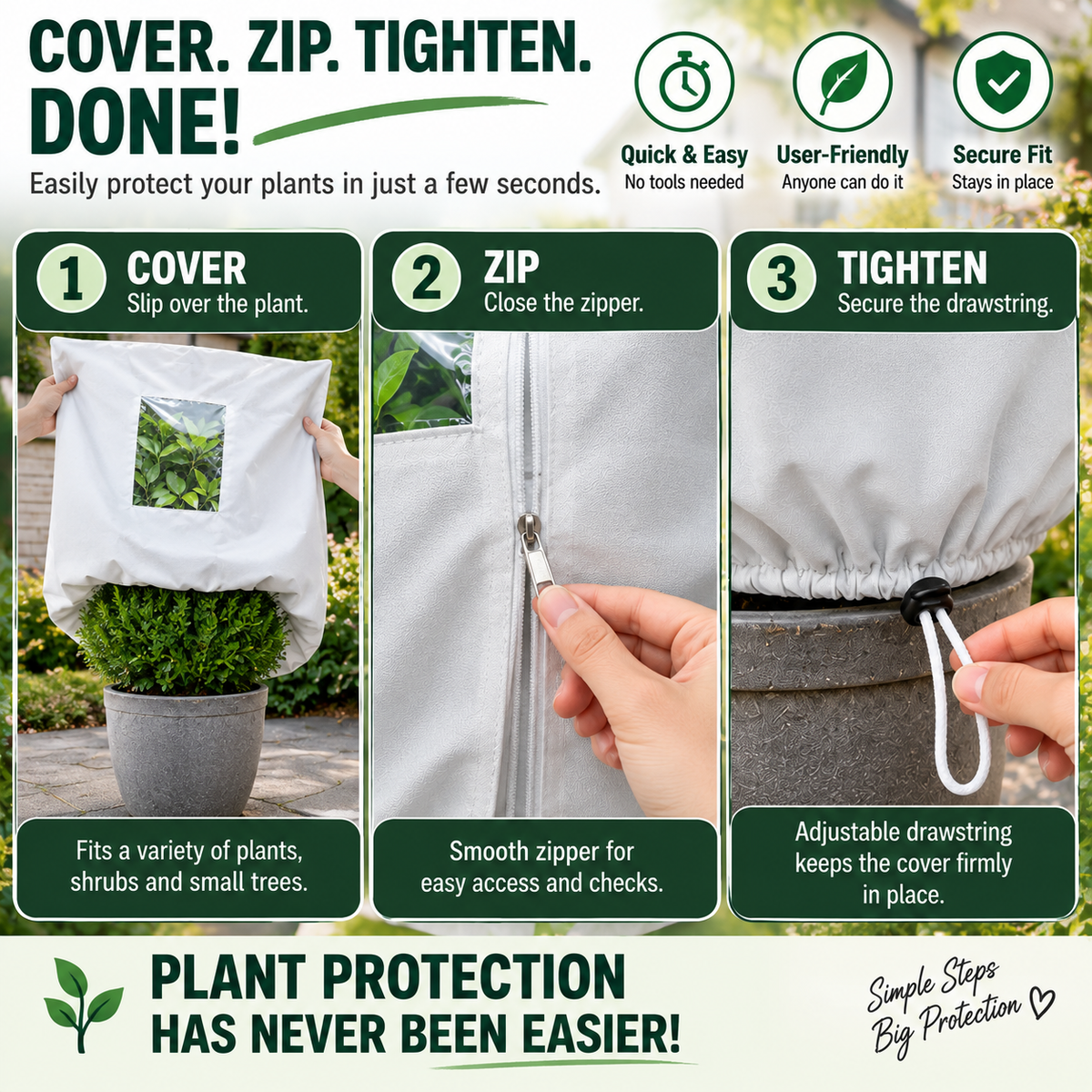 🌿 WINTER GARDEN ESSENTIAL | Plant Frost Protection Cover – Breathable Reusable Cover for Shrubs, Pots & Young Trees1